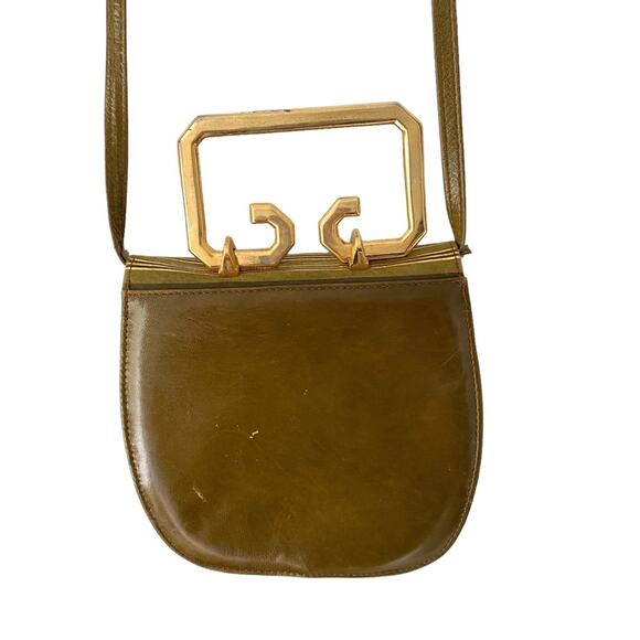 Captiva Vintage Gold Metallic Leather olive green Ouse with detachable strap - Picture 5 of 11